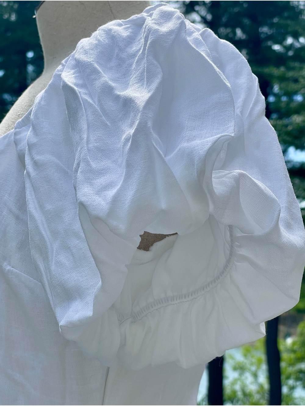 Trixxi White Puff-Sleeve Wrap Mini Dress Size Medium-Brand New ✨ - Picture 6 of 11